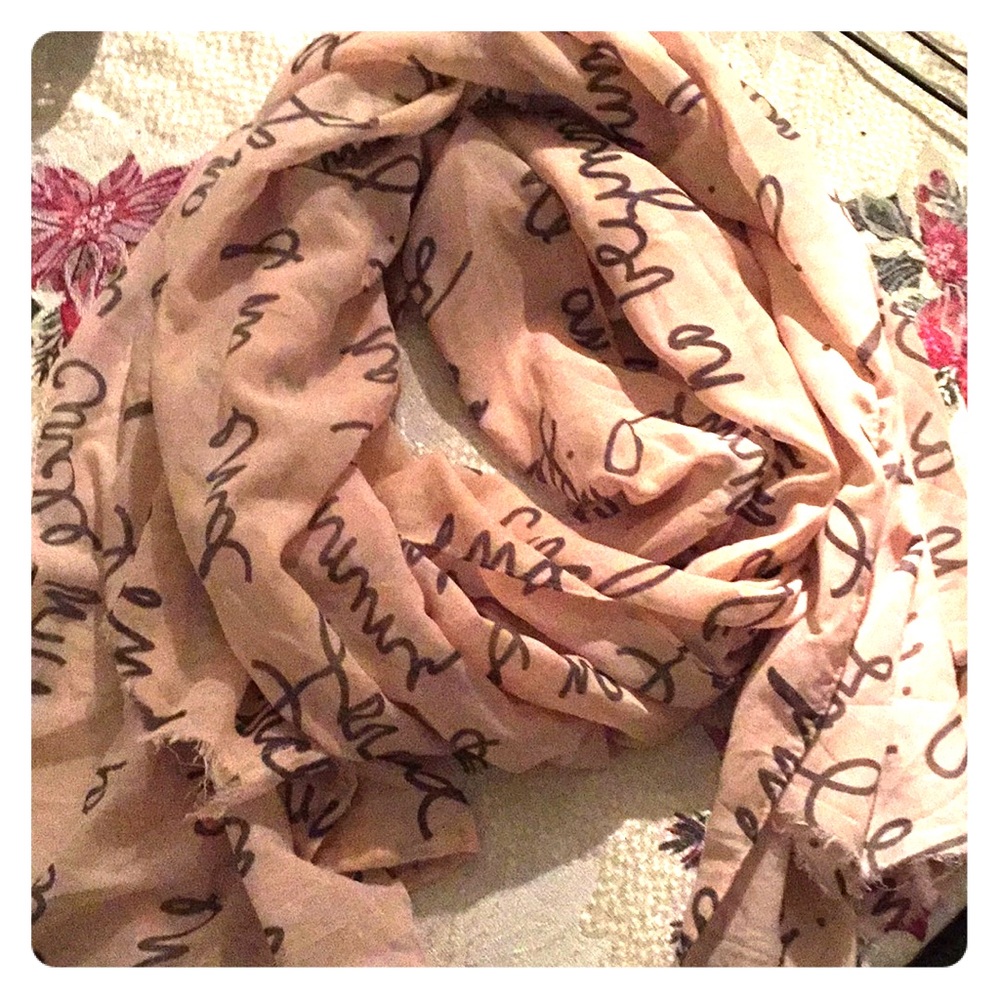 Pink sheer scarf